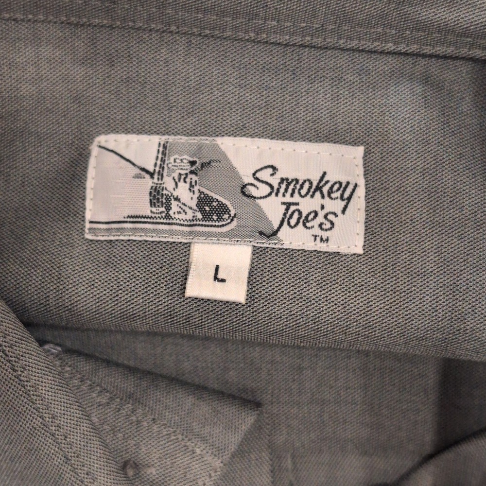 Smokey Joe's Gray Shirt Large Long Sleeve Button Up Casual Career Top Women - Picture 2 of 6